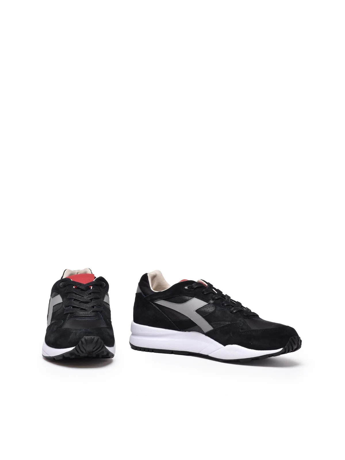 Black Leather Polyester Eclipse Italia Sneakers
