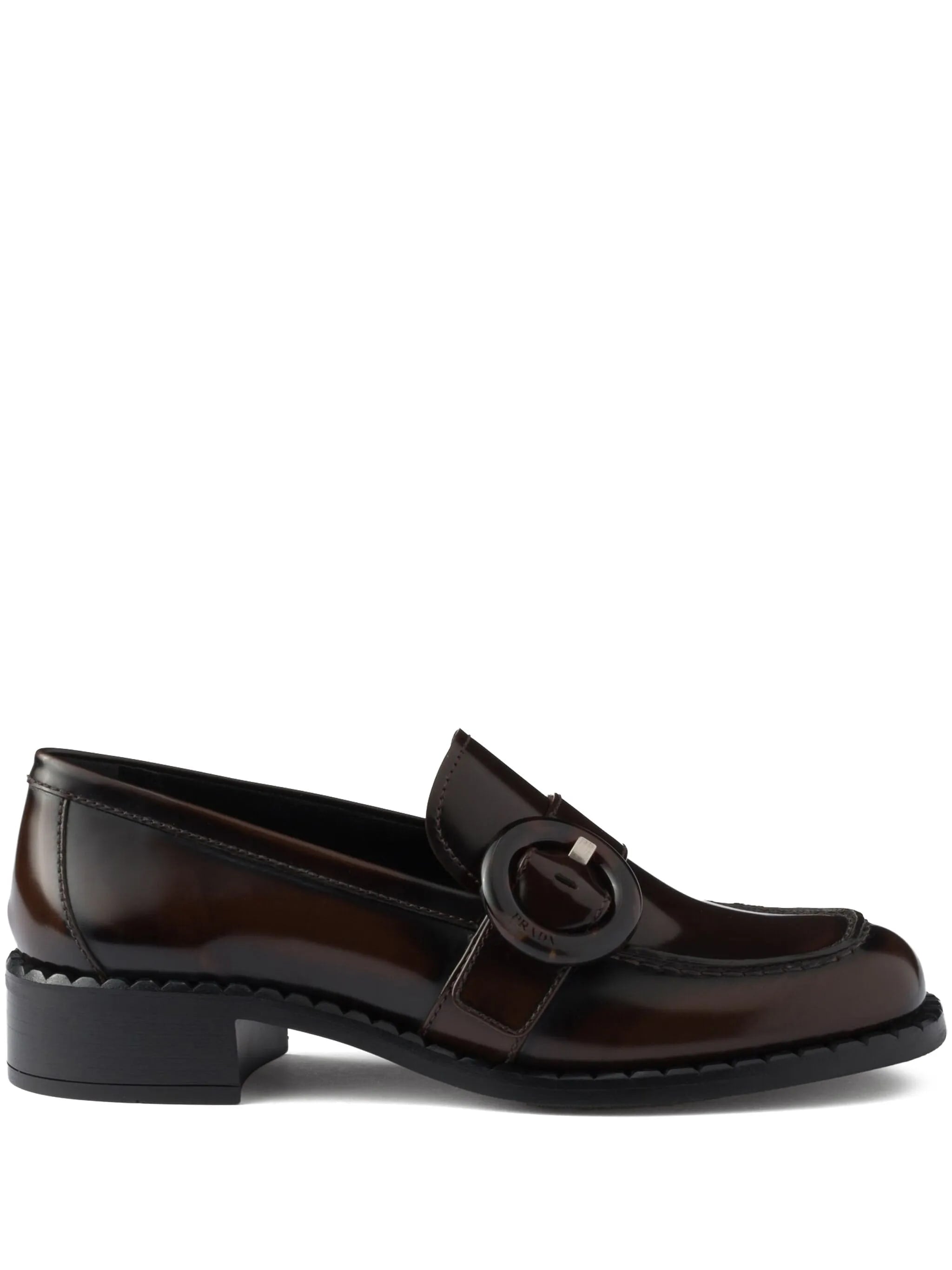 Smoky Spazzolato Polished Leather Loafers