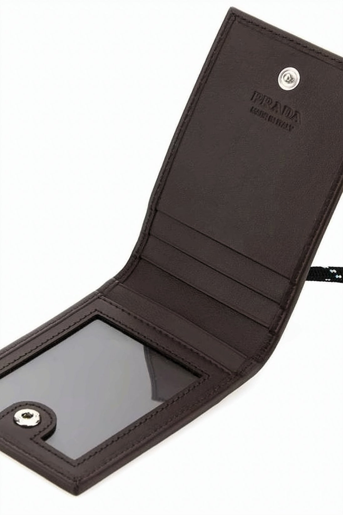 Square Shape Black Cardholder with Detachable Cord