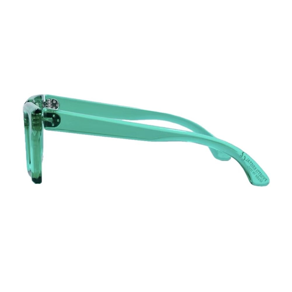 Krystal Flash Geometric Transparent Green Acrylic Sunglasses