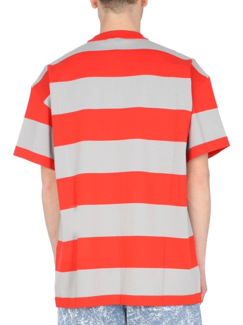 Crew Neck T-Shirt With Bicolor Stripes