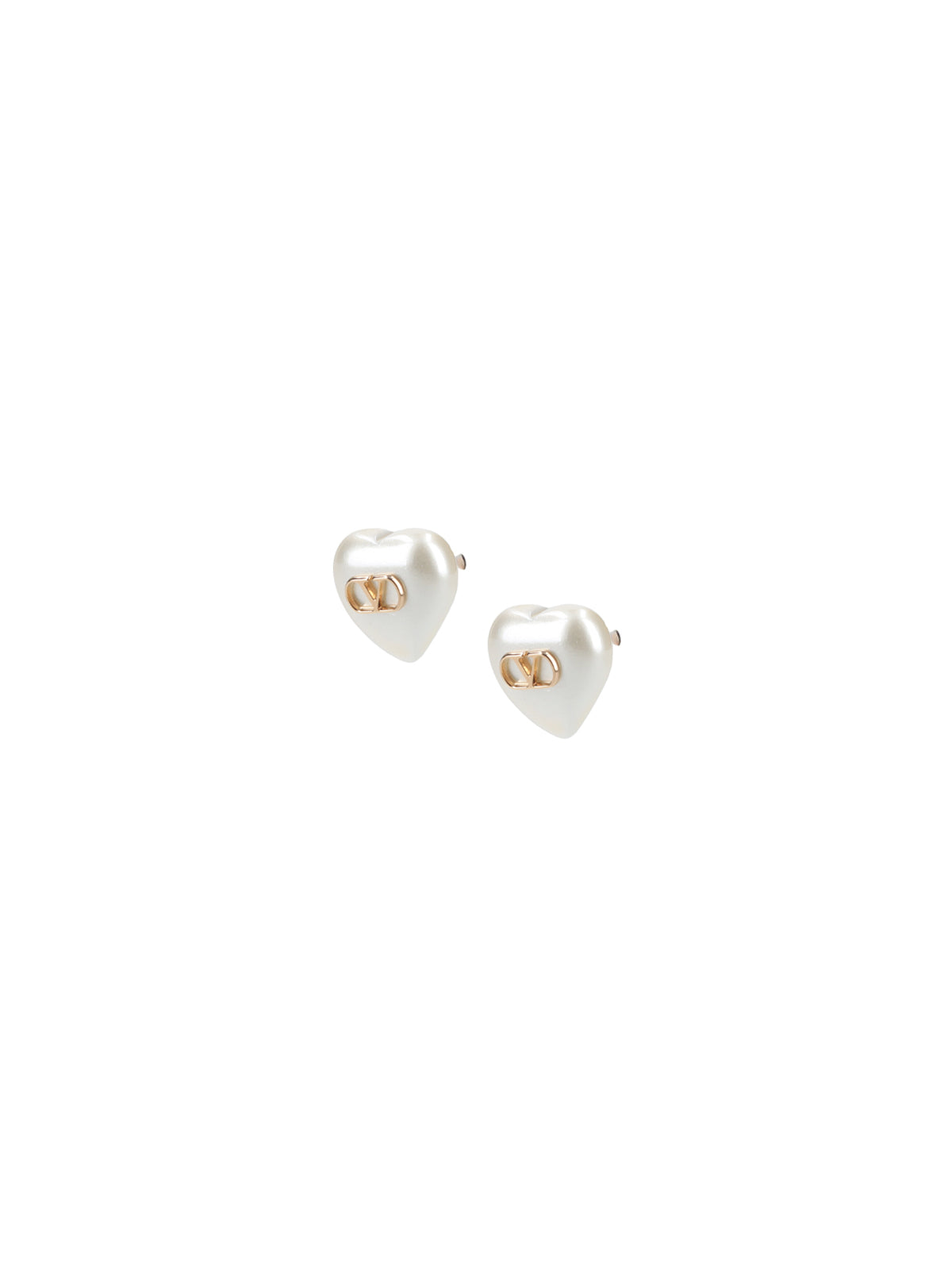 White Vlogo Heart Shaped Resin Earrings