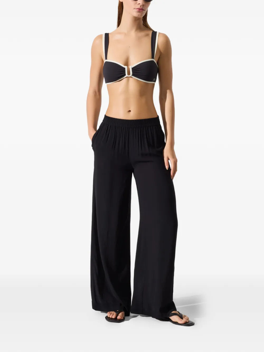 Wide-Leg Pants with Subtle Signature Detail