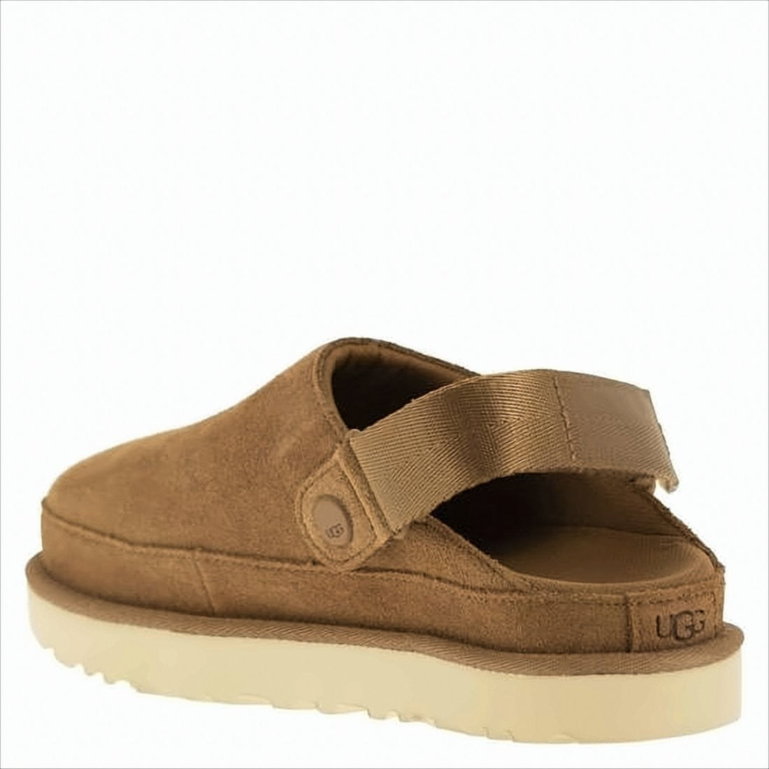 Closed-Toe Suede Sandals with Slingback Strap