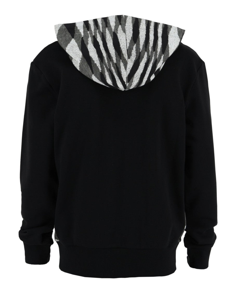 Zig Zag Print Zip Up Hoodie