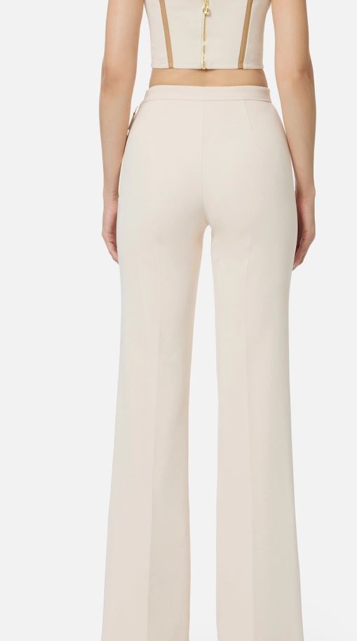 Palazzo Trousers With Enamelled Logo Buttons
