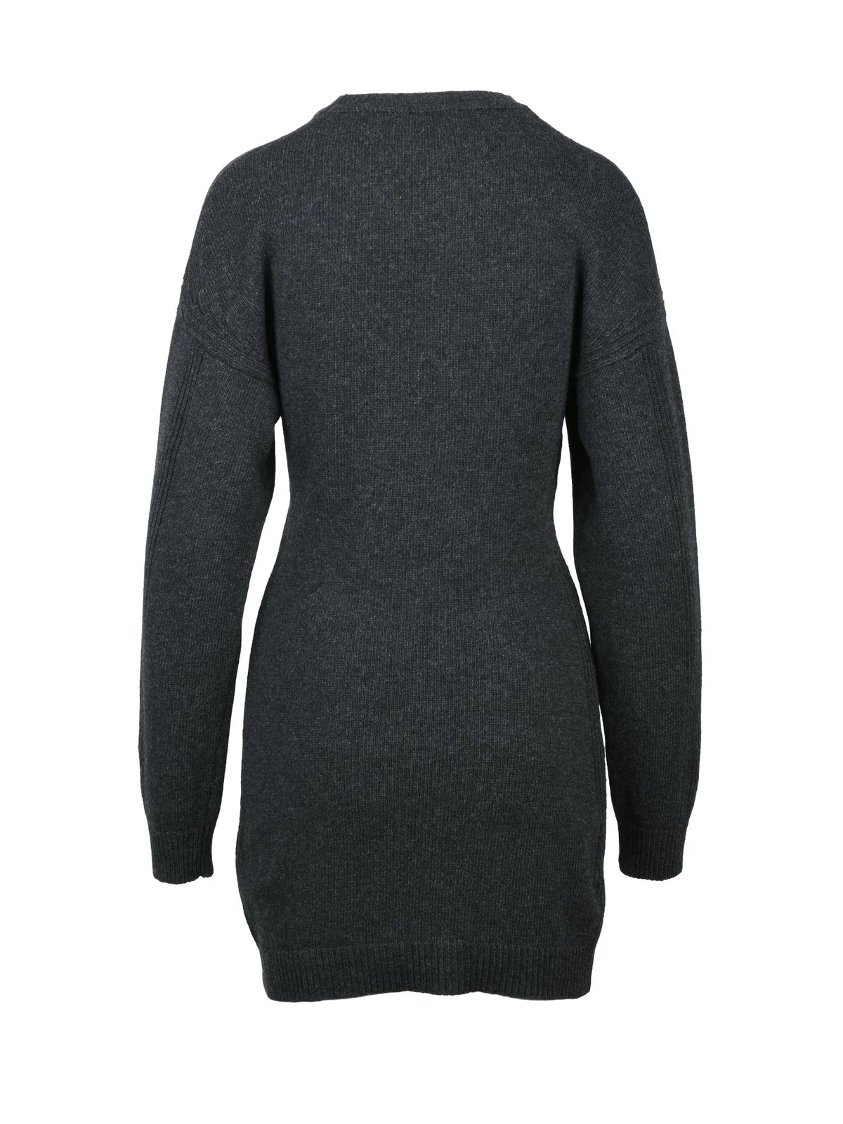 Grey Wool Viscose Polyamide Cashmere Women's Dress