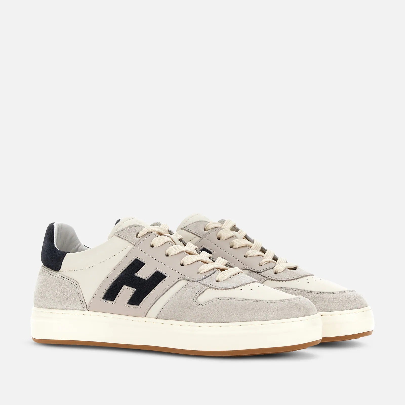 H668 Allacciato H Banda Sneakers in Beige Blue