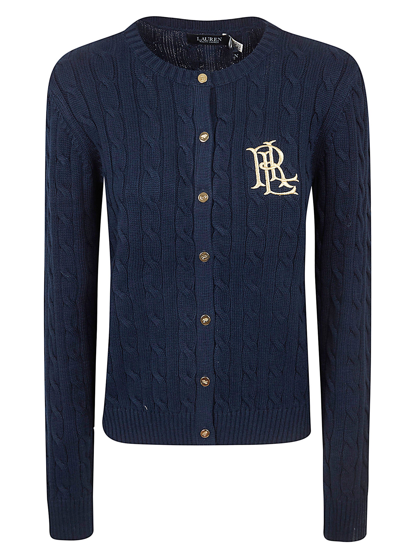 Navy Blue Cable-Knit Cardigan