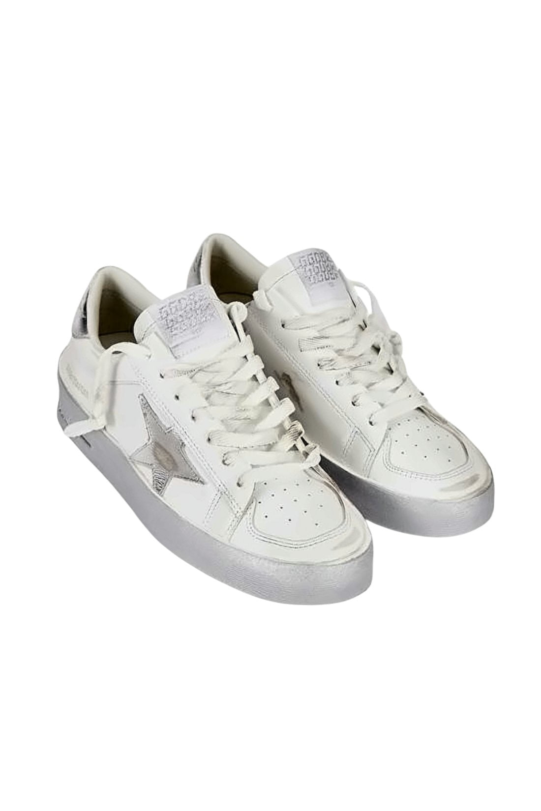 Low-Top Sneakers with Metallic Silver Star
