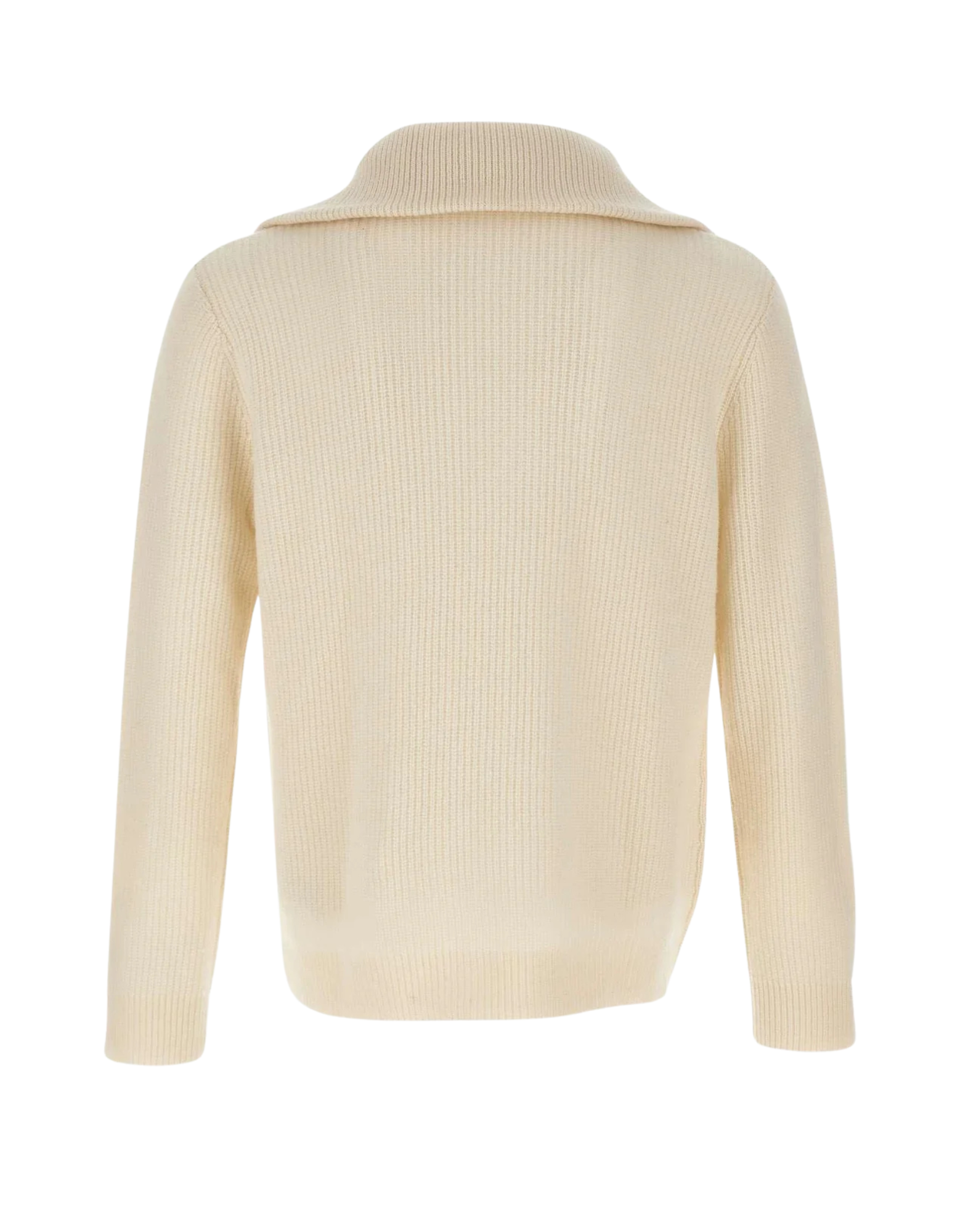 Mock-Neck Full-Zip Sweater With Ribbed Details