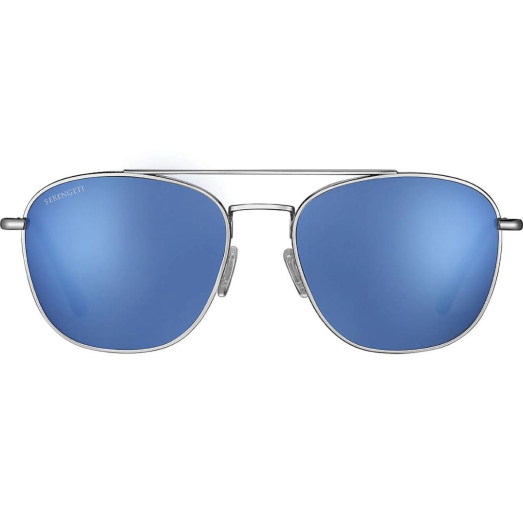 Carroll Large Large Aviator-Style Sunglasses with Reflective Blue Lenses
