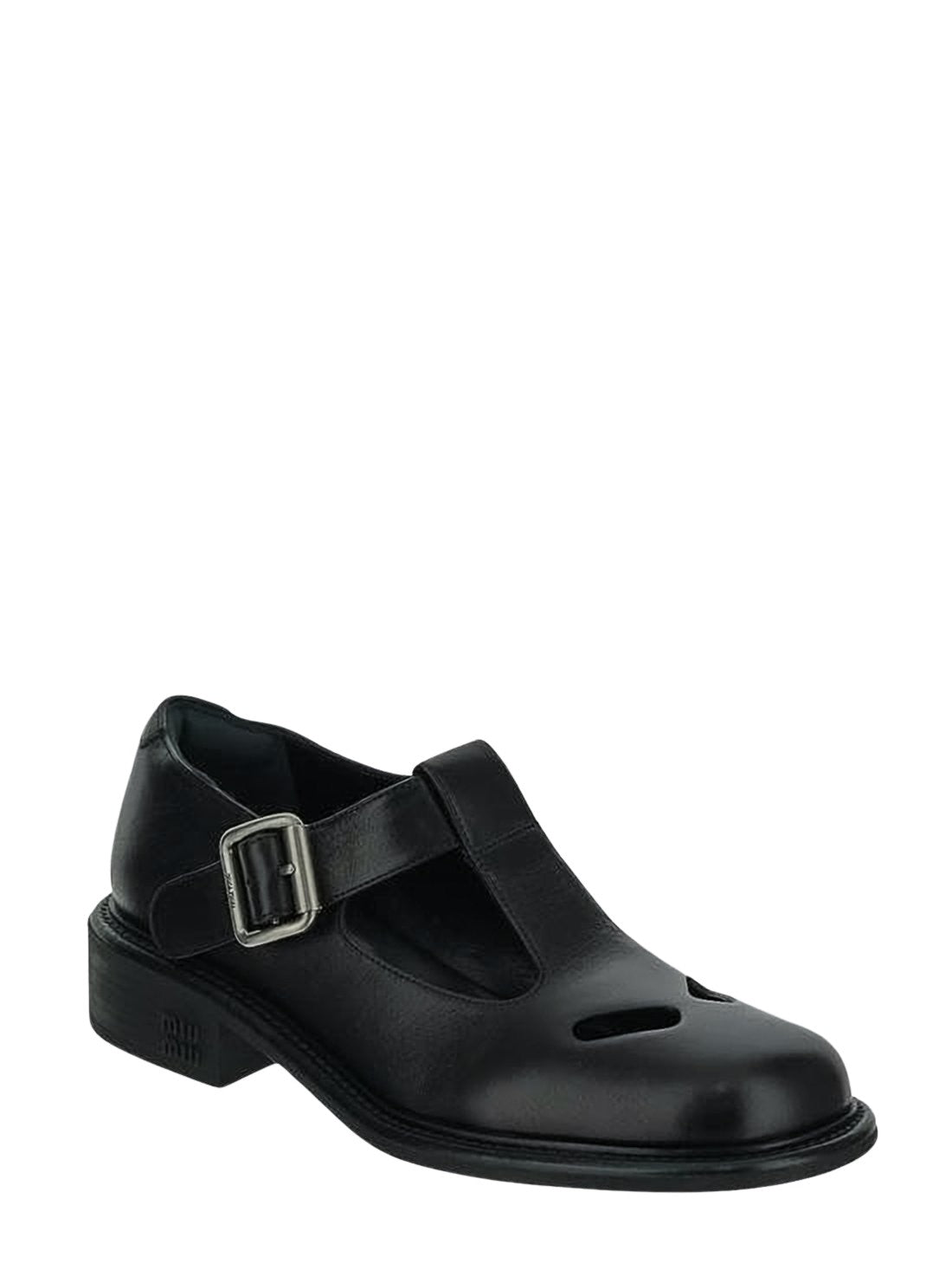 Buffalo Leather T-Strap Loafers