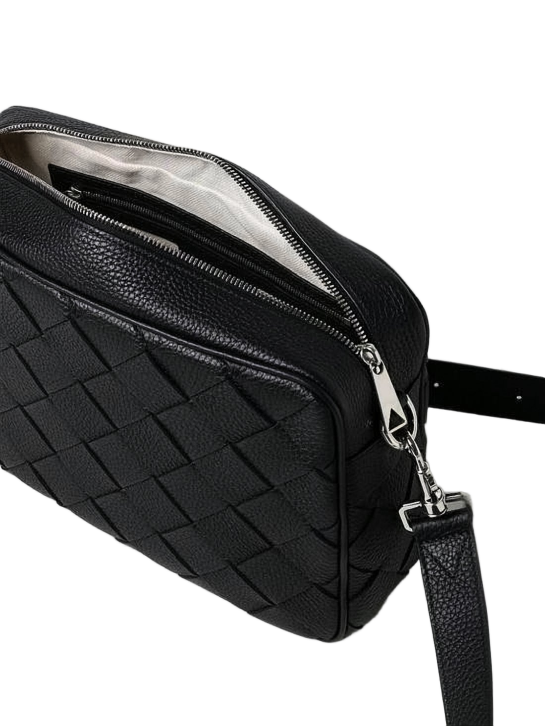 Textured Calf Leather Crossbody Bag