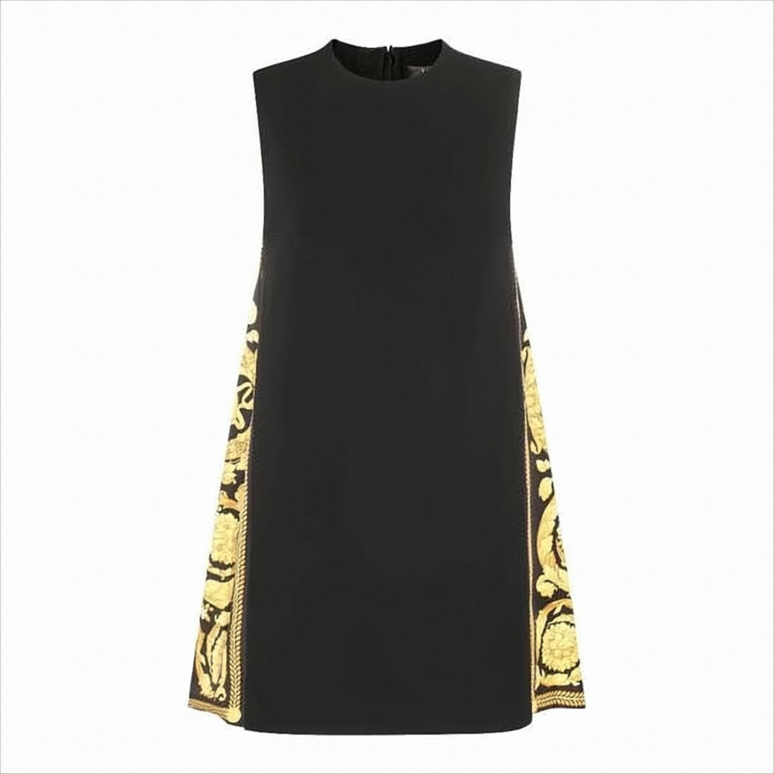 Baroque-Patterned Sleeveless Midi Dress by Versace