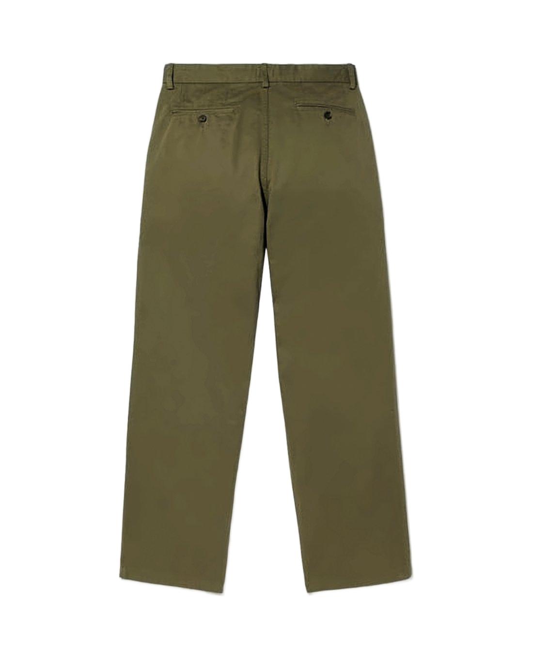 Tailored Green Straight Pants with Mid-Rise Waist