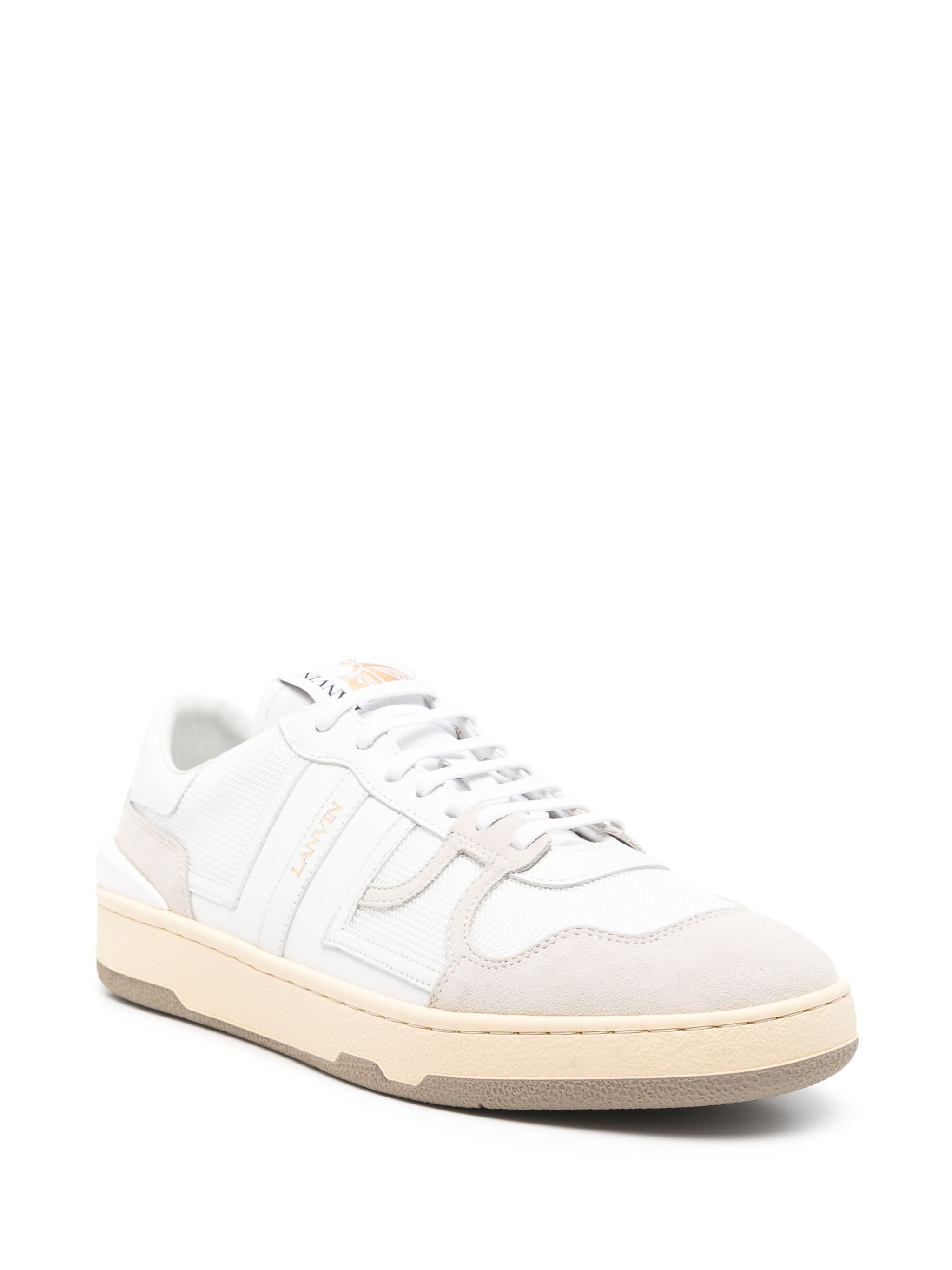 White Clay Sneakers Textured Panel Sneakers