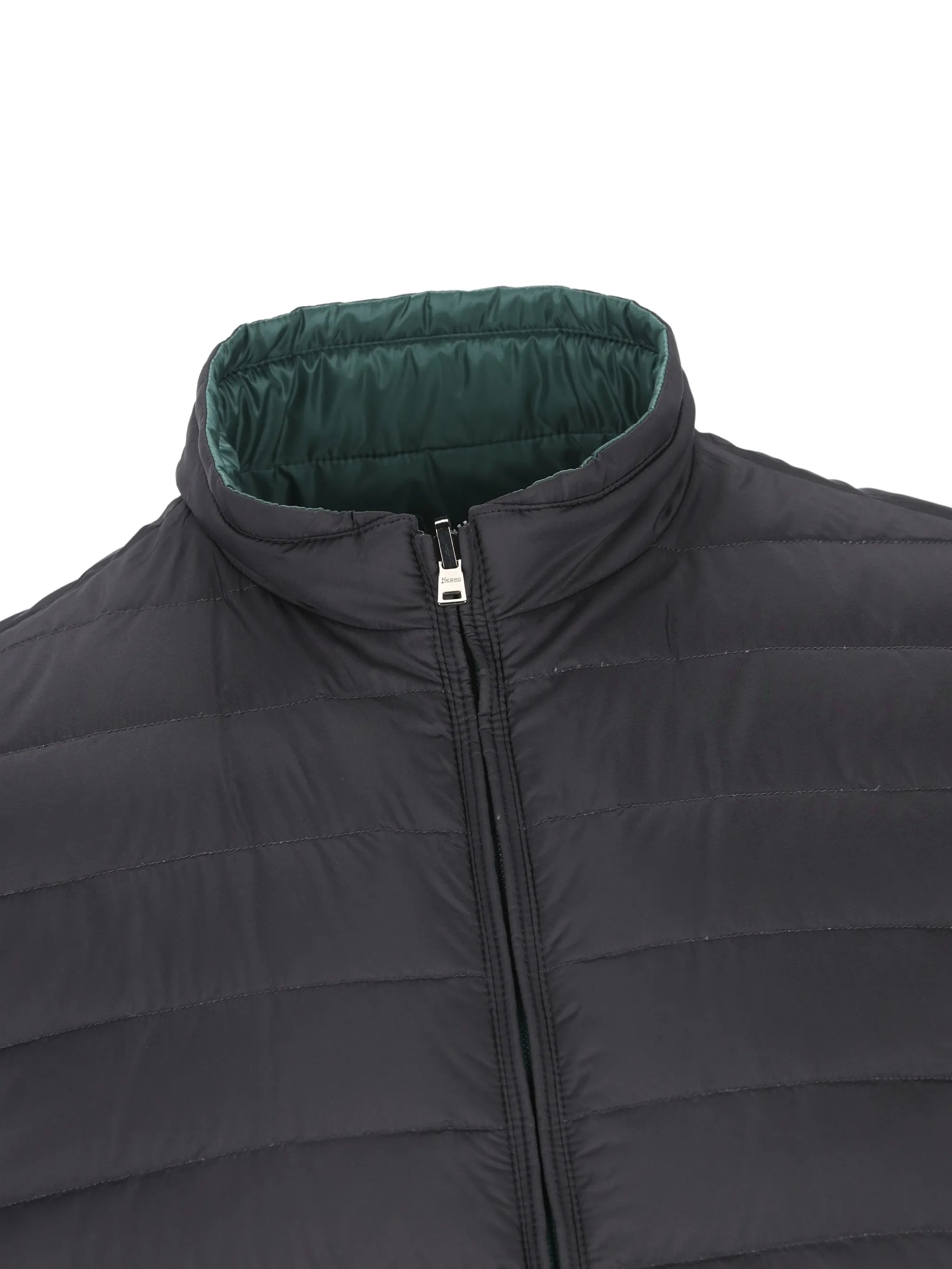 Green Piumino Reversibile Smanicato Puffer Vest