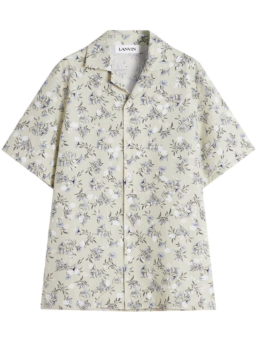 Short-Sleeved Shirt with All-Over Floral Print