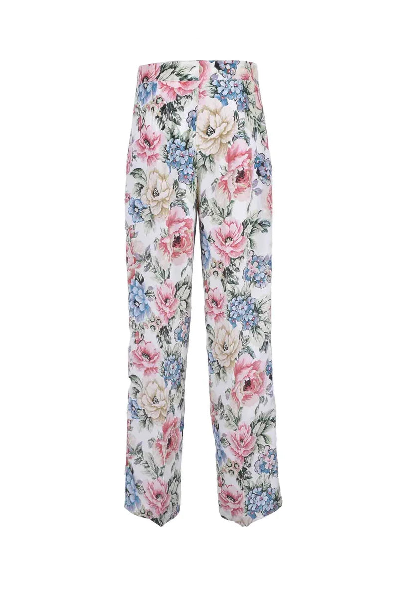 Silk/Cotton Trousers - Multicolor