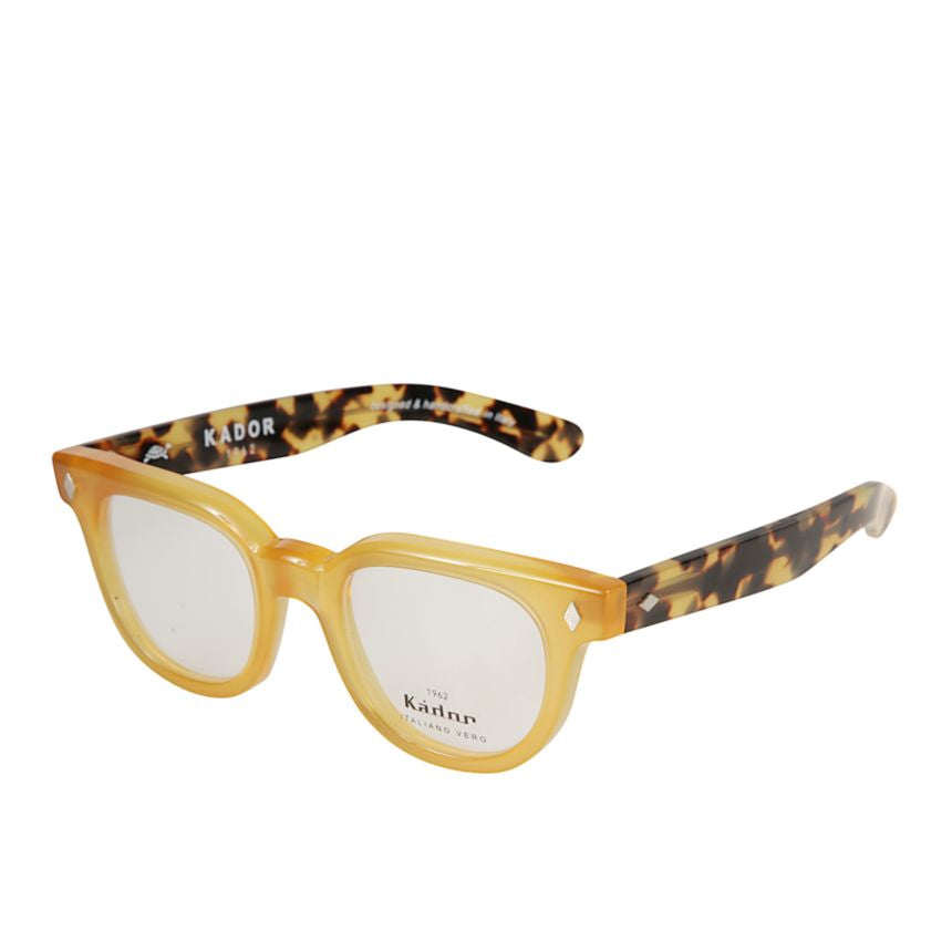 Orbit Translucent Amber Square Frame Sunglasses with Tortoiseshell Arms