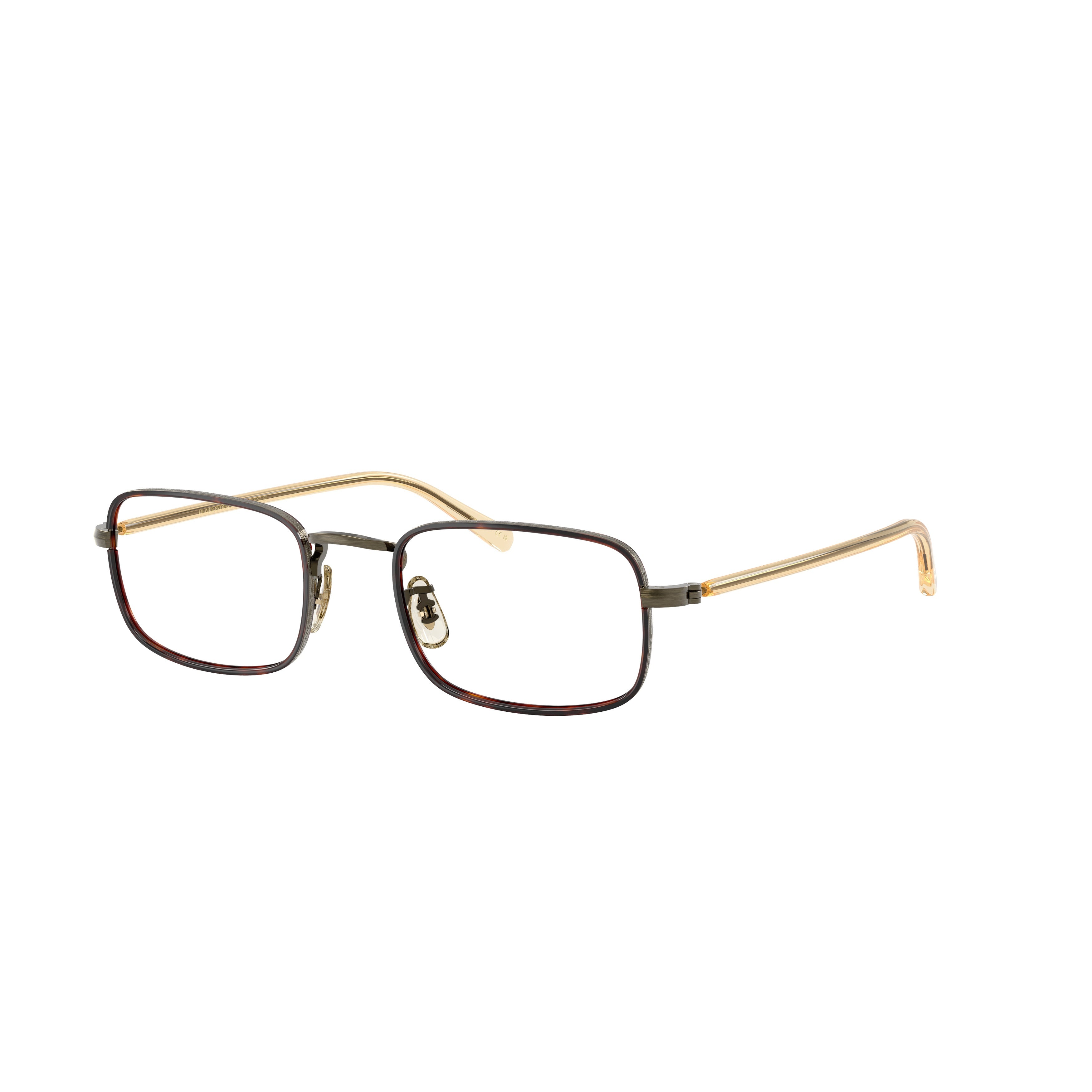 0ov1366t Rectangular Titanium Sunglasses with Gold-tone Temples
