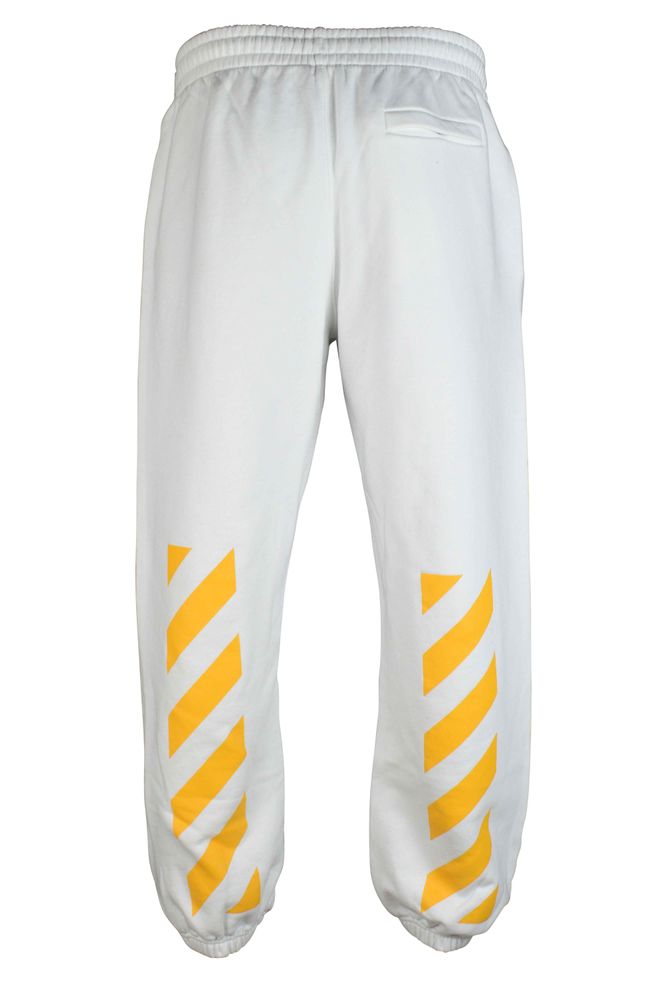 Straight-Cut Jogging Pants With Diagonal Stripes And Graphic Appeal