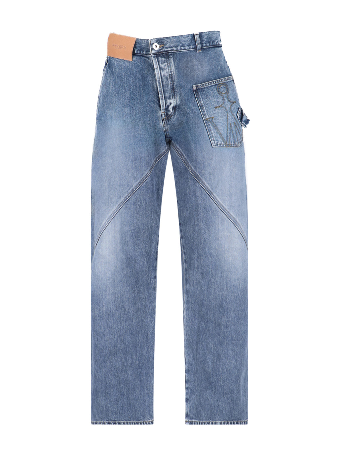 Blue Twisted Workwear High-Waisted Jeans