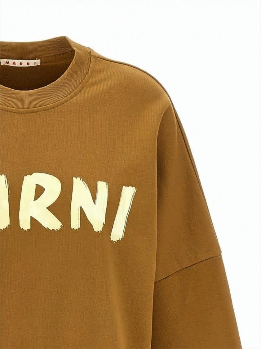 Long-Sleeve Cotton Sweatshirt with Brushstroke Detail