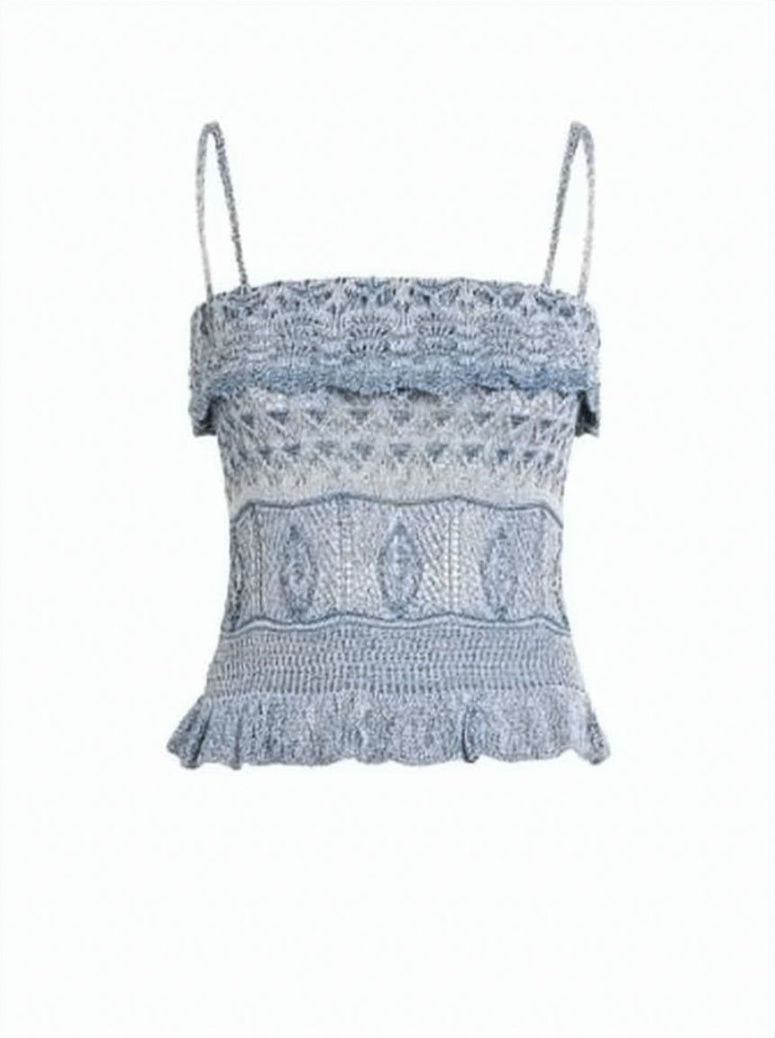 Light Blue Crochet Top