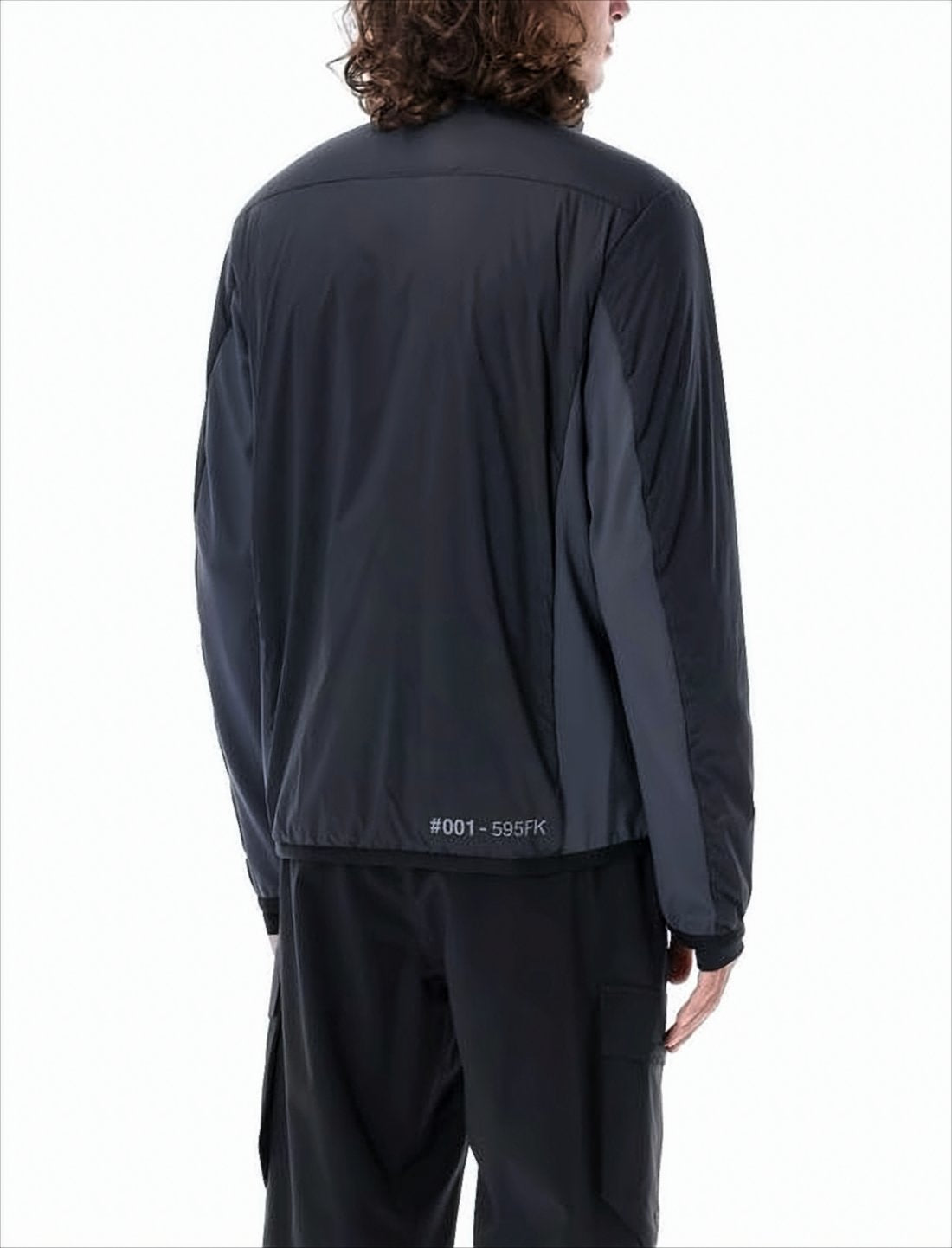 Tailored Padded Jacket with Horizontal Quilting and High Collar
