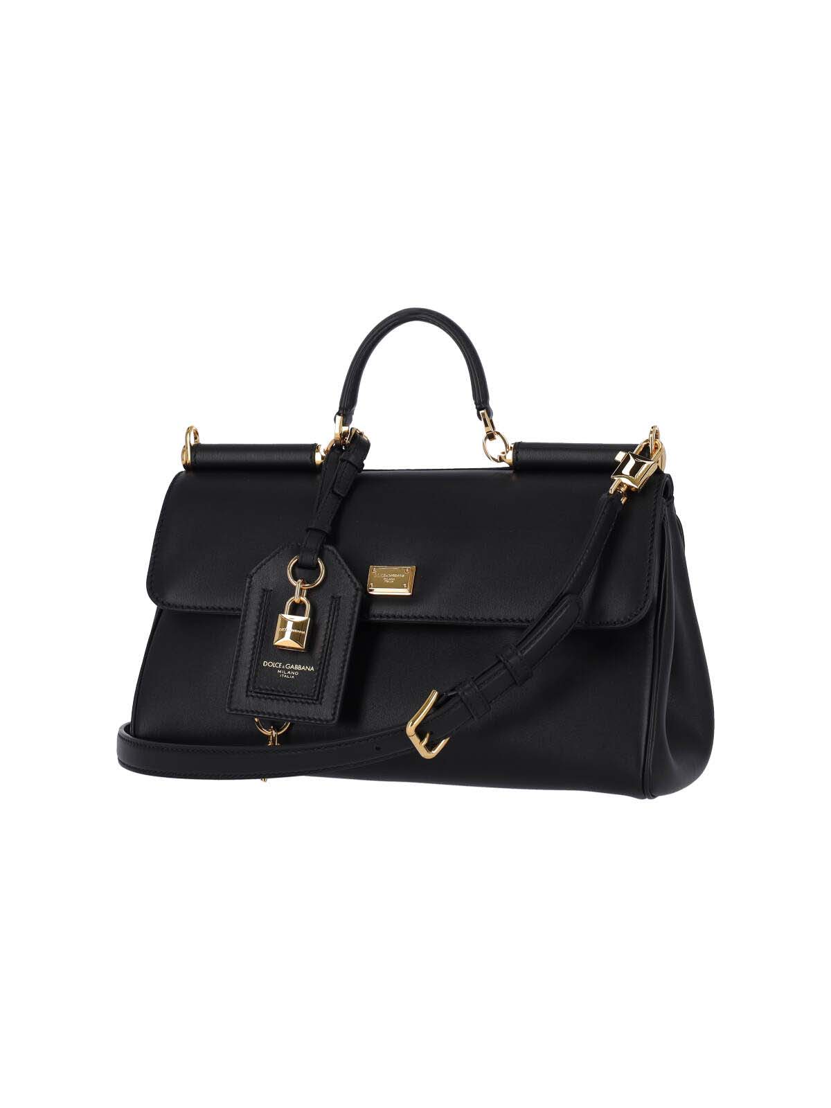 "My Sicily" Handbag, In Black Calfskin