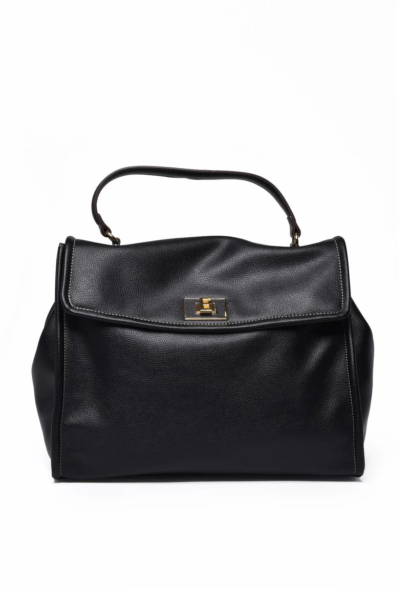 Flap Treasure Handbag - Black