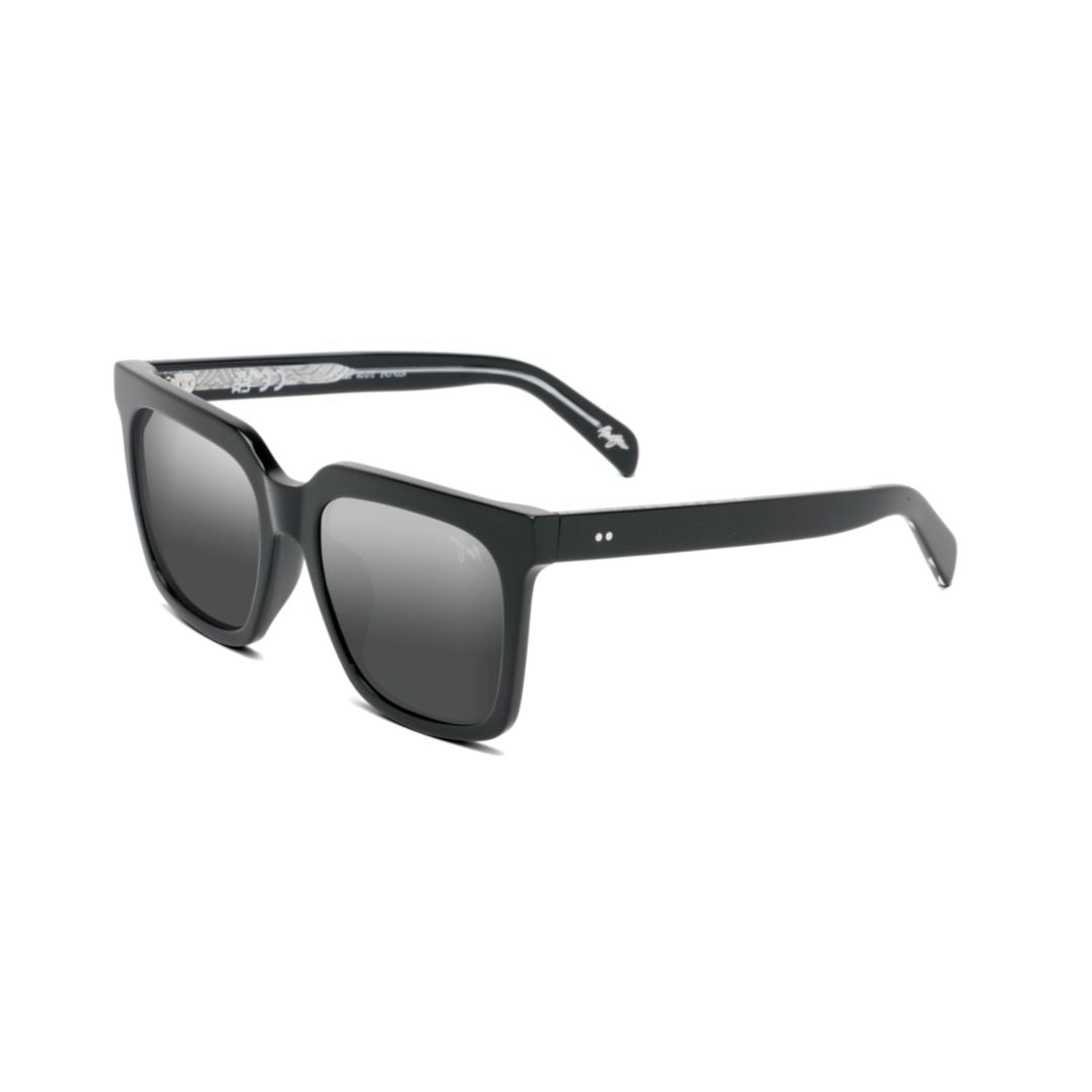 Rooftops Square-Frame Sunglasses with Glossy Black Finish