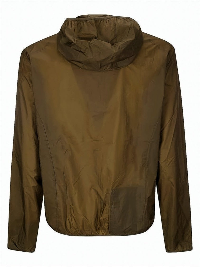 Slightly Cropped Lightweight Brown Jacket with Hood