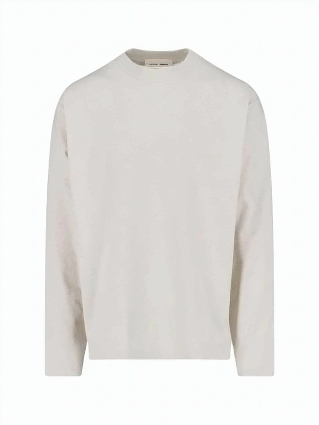 Long-Sleeve Crew Neck T-Shirt with Heathered Texture