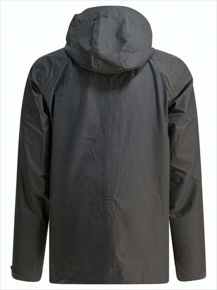 Minimalist Grey Nylon Jacket With Adjustable Features