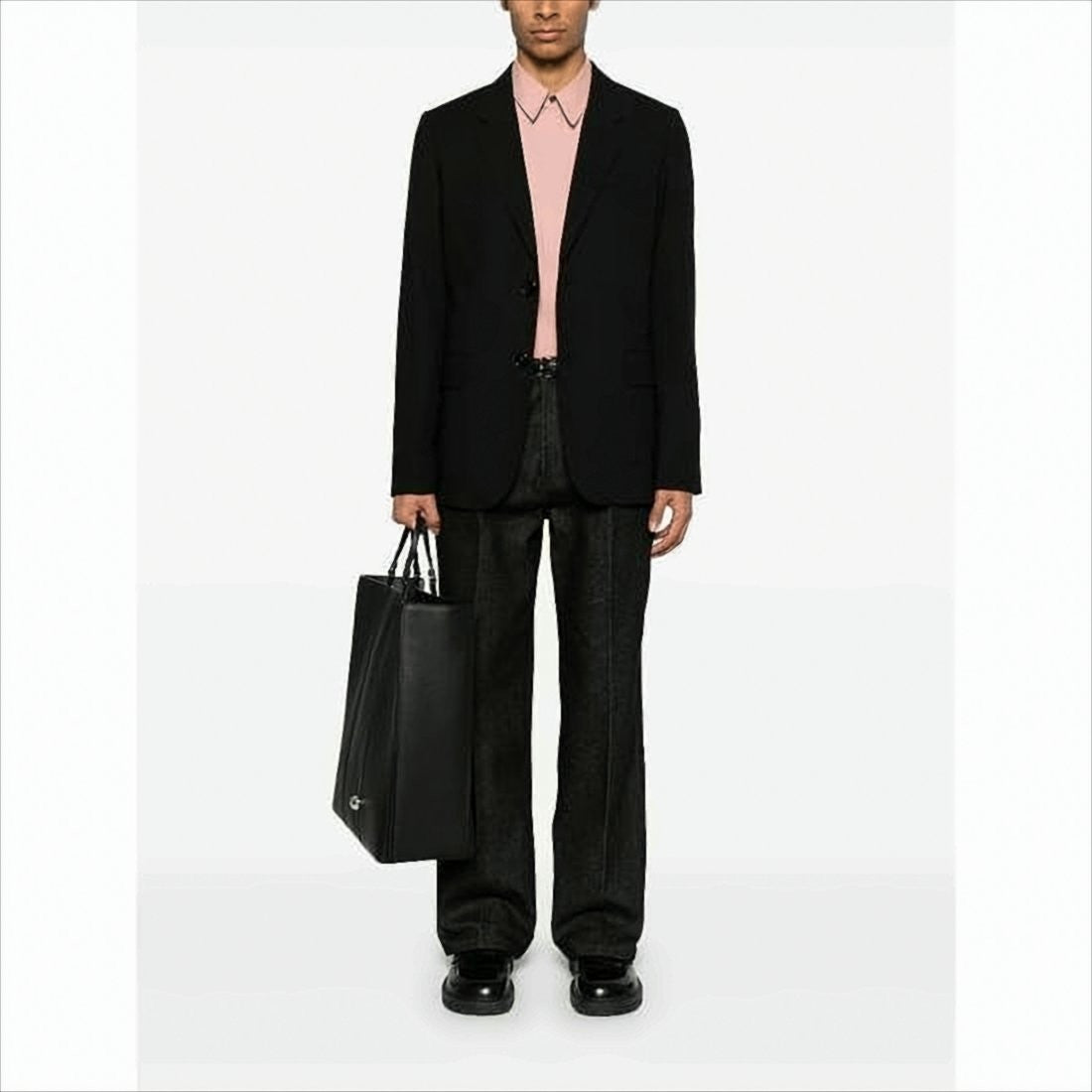 Classic Black Wool Suit Jacket with Tailored Fit