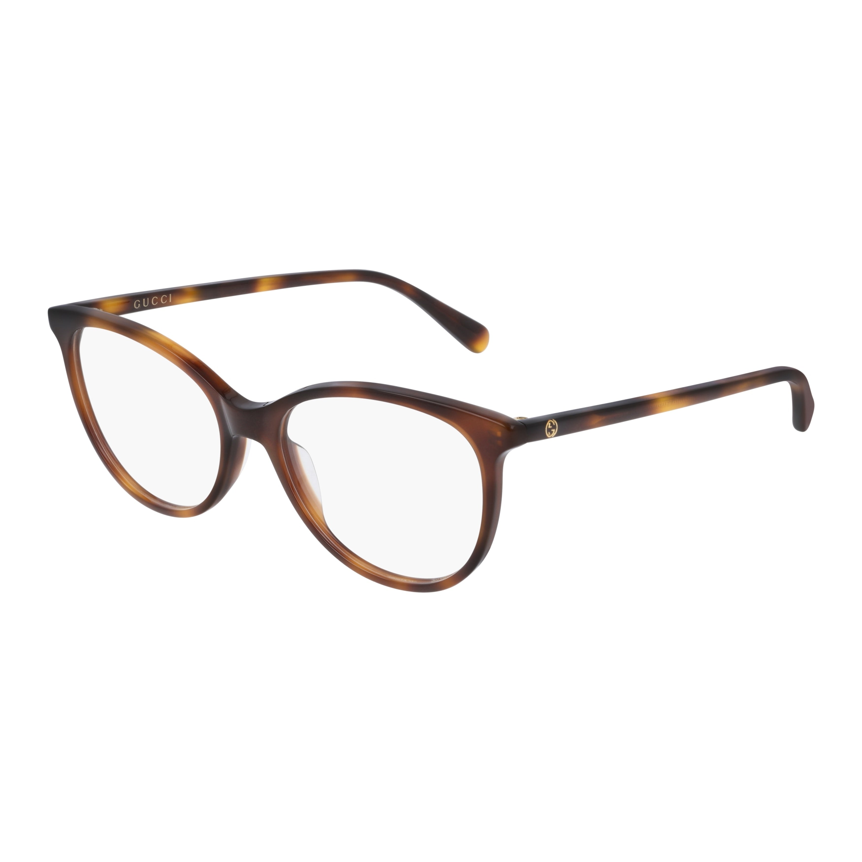 Gg0550o Rounded Cat-Eye Sunglasses in Tortoiseshell Pattern