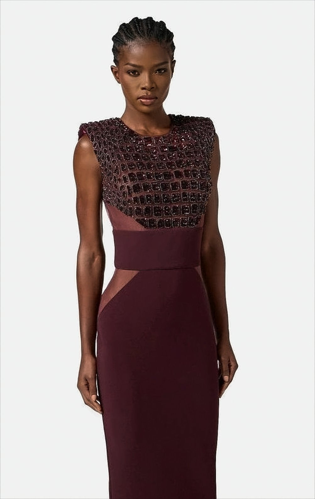 Lightweight Crepe Midi Dress With Structured Shoulders