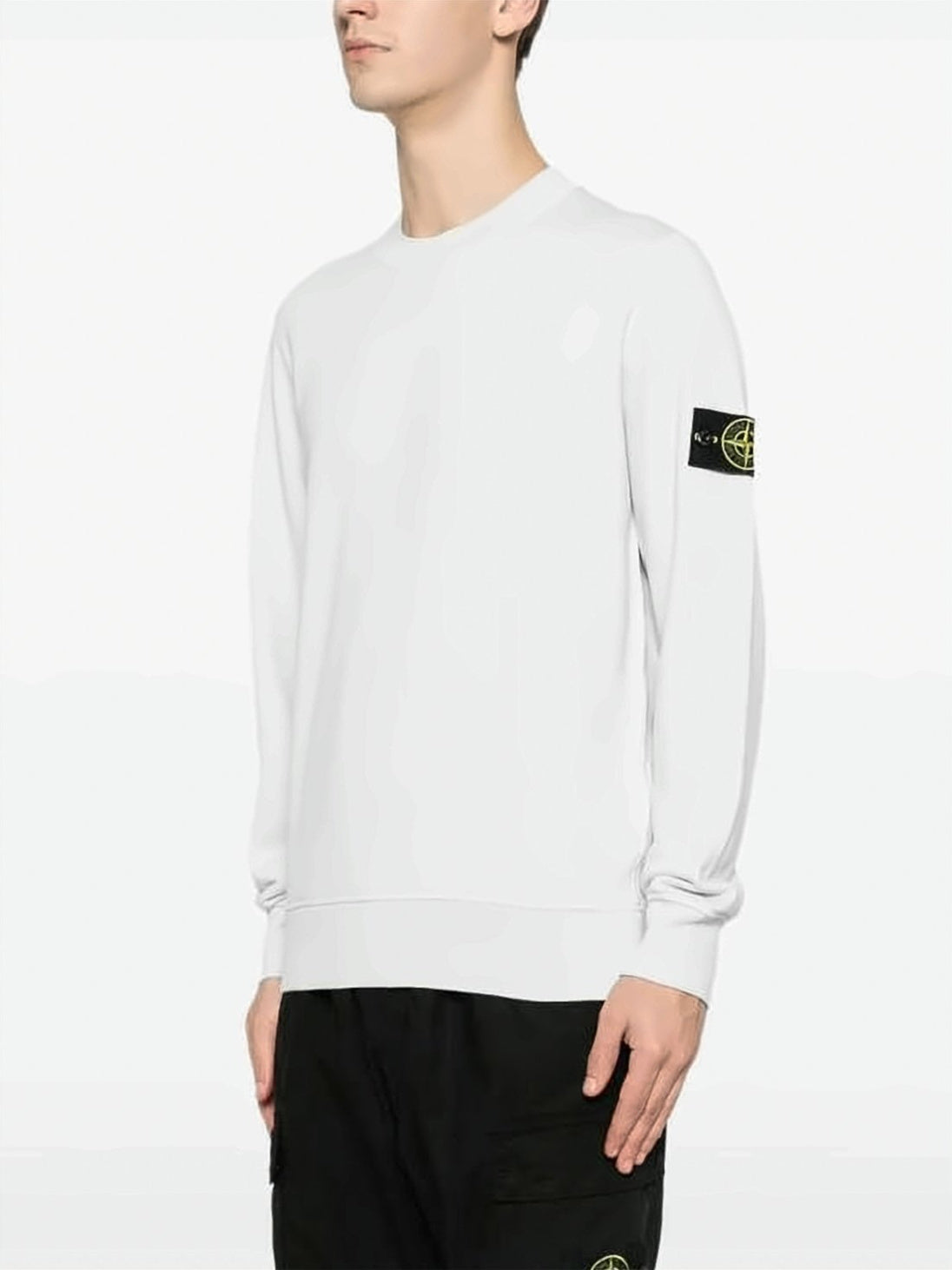 Long-Sleeve Crewneck Sweatshirt with Compass Patch