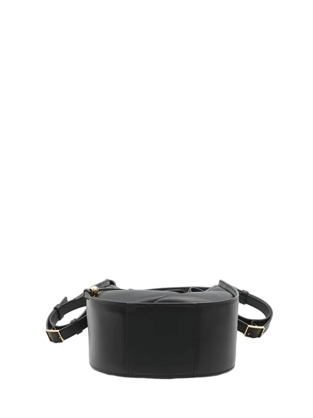 Structured Black Calf Leather Crossbody Bag
