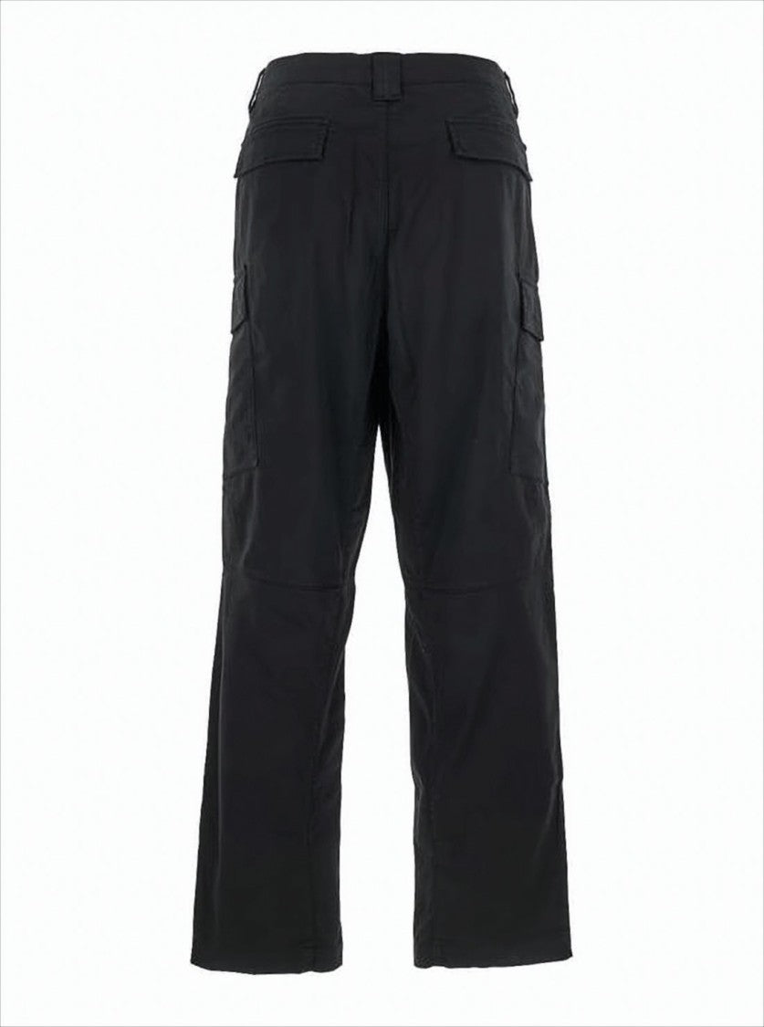 Cargo-Inspired Straight Pants with Iconic Logo Patch