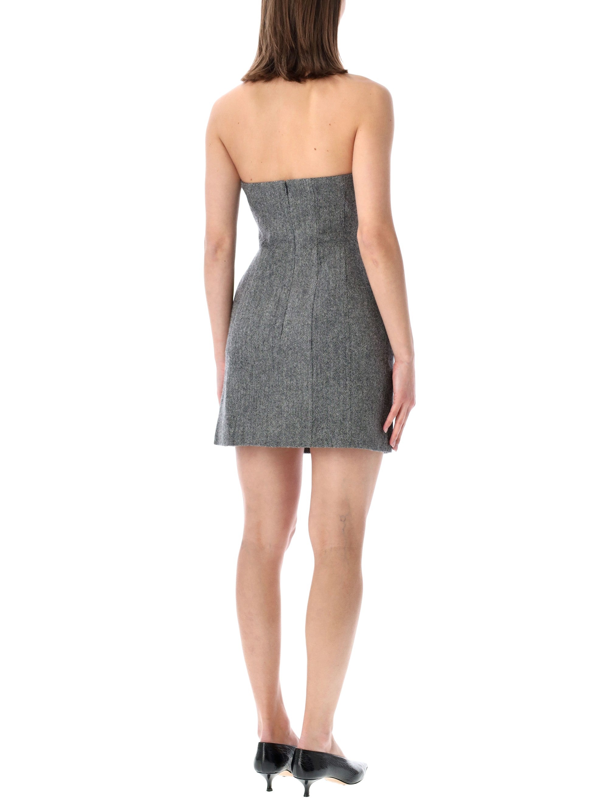 Grey Bandeau Mini Dress