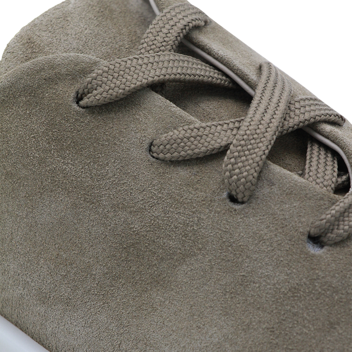 Suede Sneakers with Clean White Rubber Sole