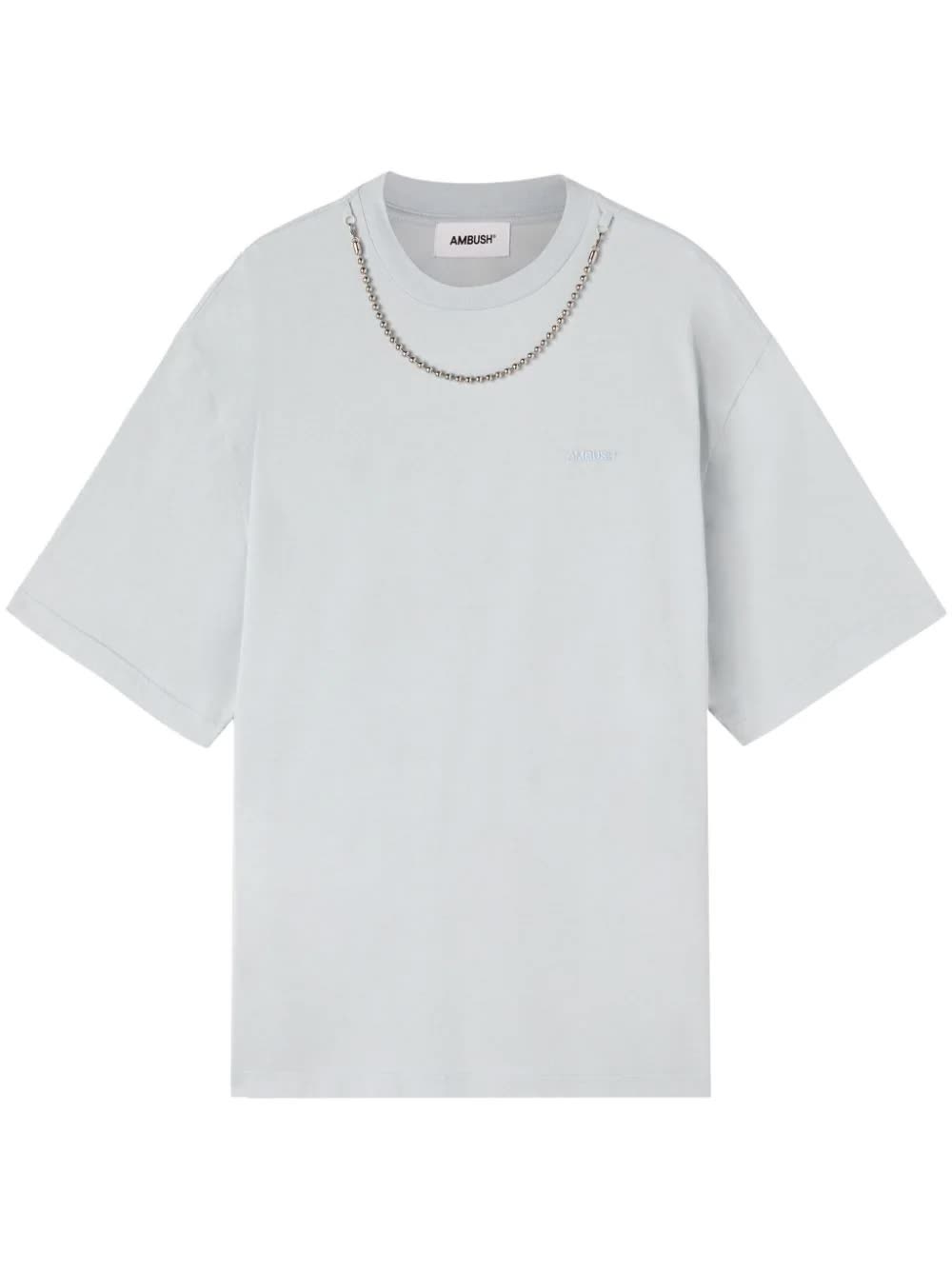 Blue Ballchain Detail Organic Cotton T-Shirt