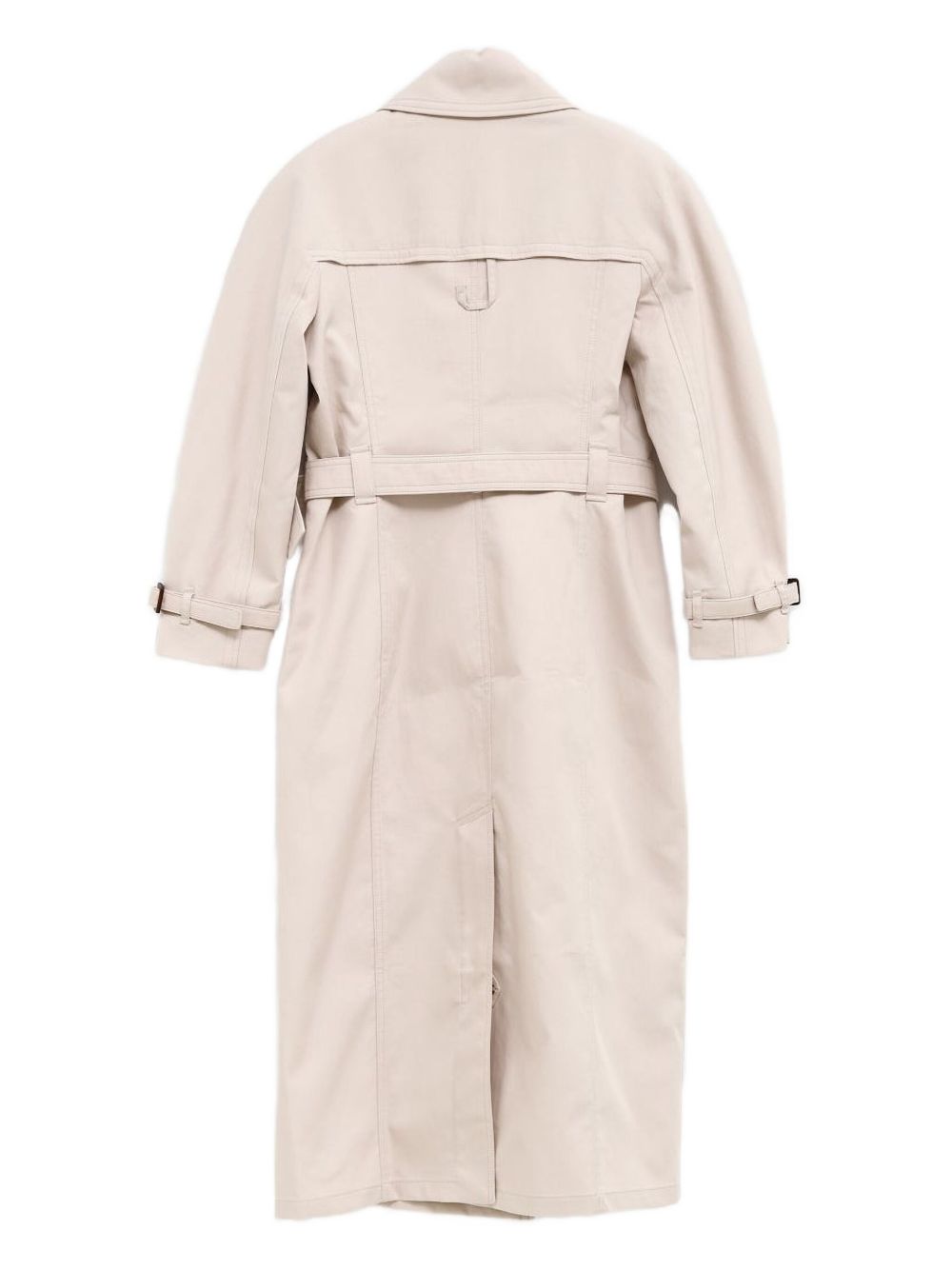 Belted Long Beige Trench Coat