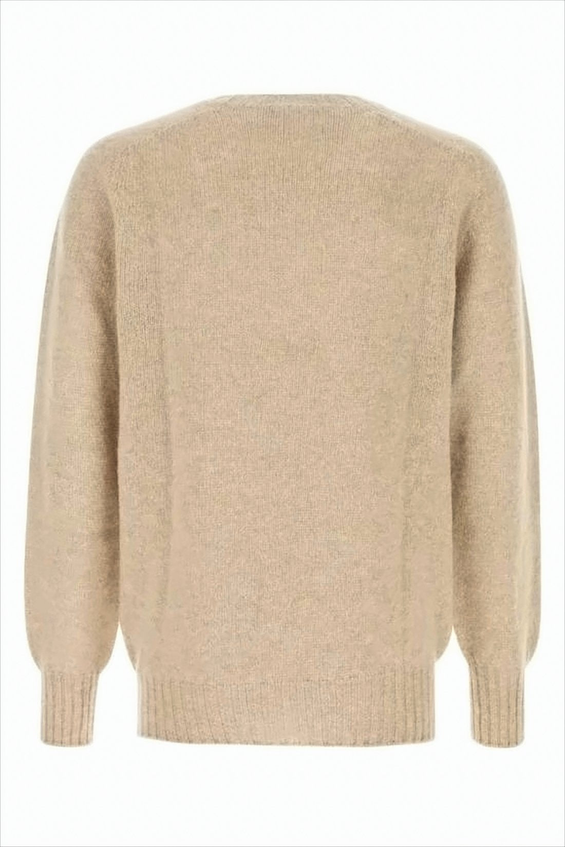 Relaxed Fit Wool Sweater with Puffed Sleeves