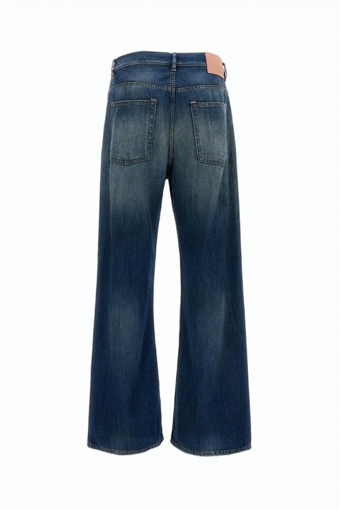 Relaxed Fit Denim Pants with Distressed Details