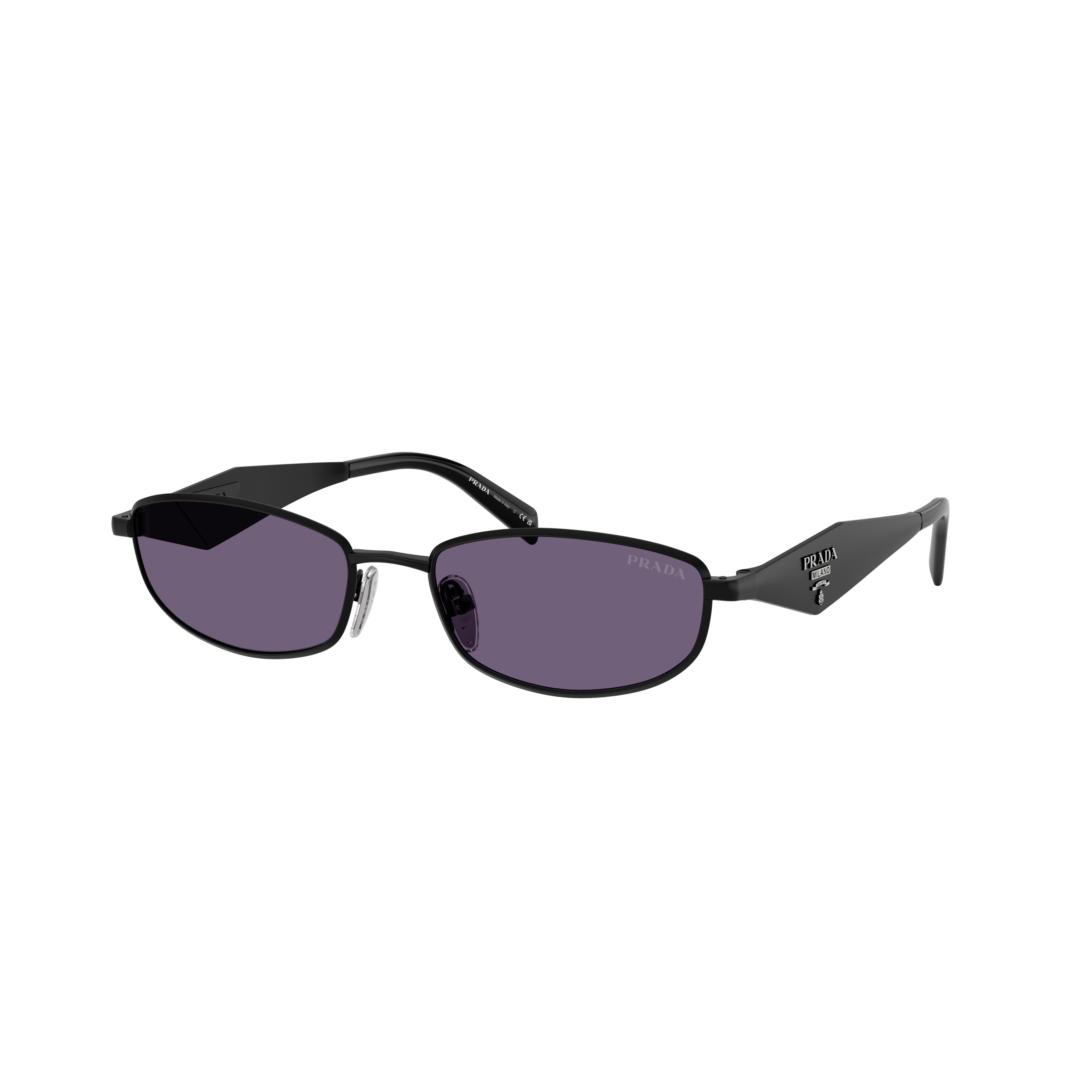 0pr D51s Black Rectangular Metal Frame Sunglasses